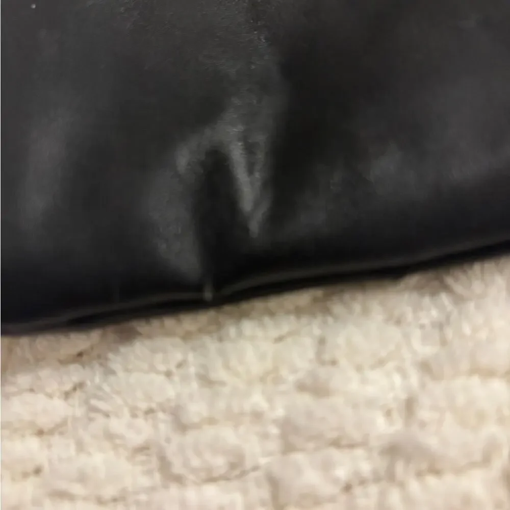 CHRISTIAN DIOR BLUE GLITTER BLACK ZIP MAKEUP COSMETIC POUCH CLUTCH BAG SM